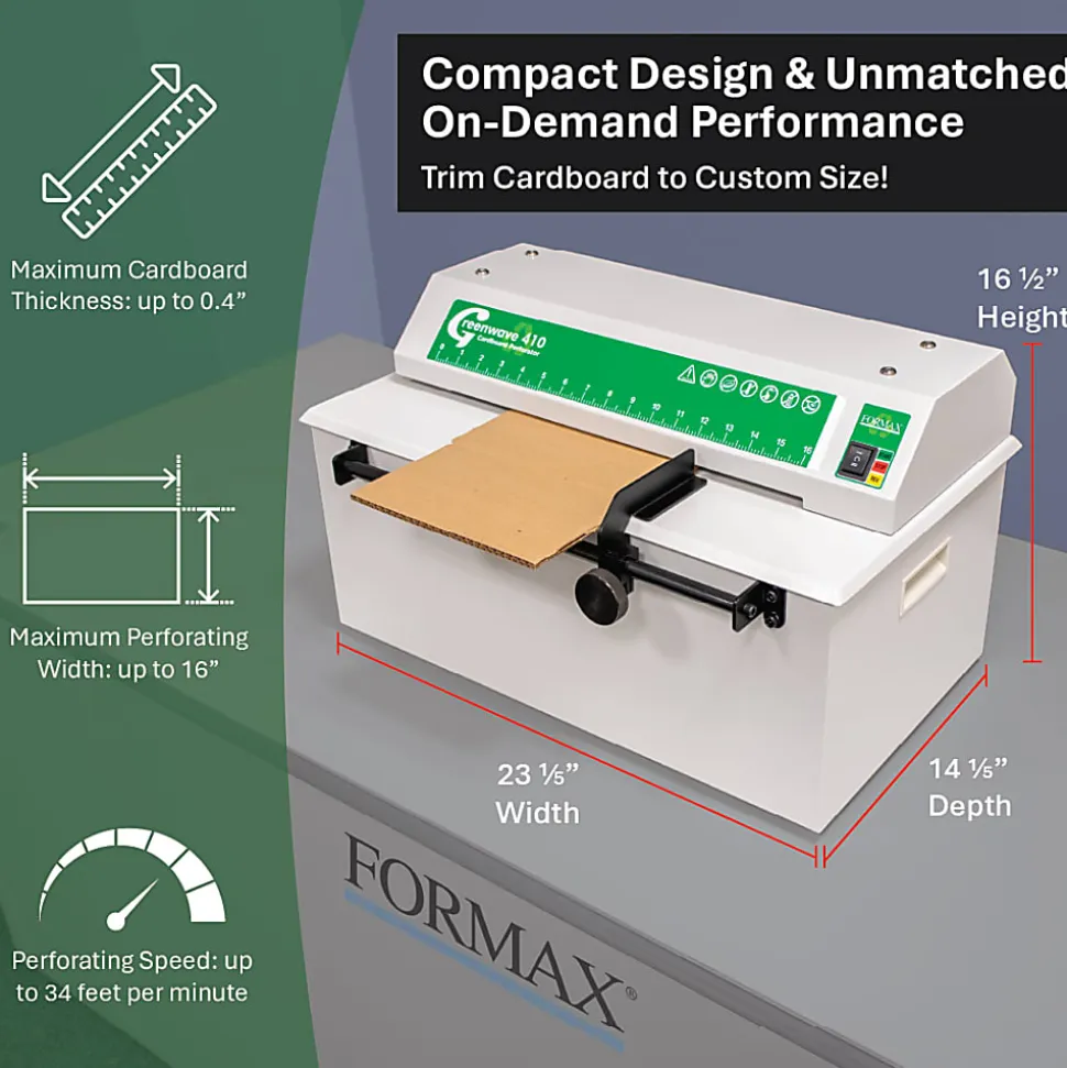 Formax Greenwave 410 Tabletop Cardboard Perforator, White