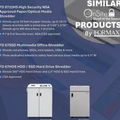 Formax OnSite FD 8704CC 45-Sheet Cross-Cut Multimedia Office Shredder, Gray