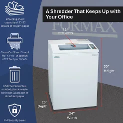 Formax OnSite 35-Sheet Cross-Cut Shredder, FD 8602CC