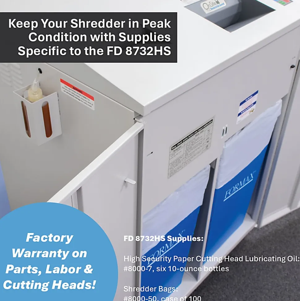 Formax 15-Sheet Combination Paper And Optical Media Shredder, FD8732HS