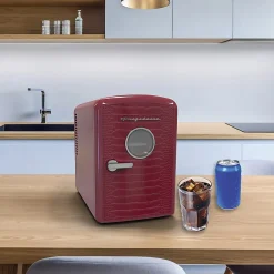Frigidaire® 9-Can Mini Fridge Cooler with Crocodile Door, Red, EFMIS181-REDCROC