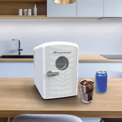 Frigidaire® 9-Can Mini Fridge Cooler with Crocodile Door, White, EFMIS181-WHTCROC