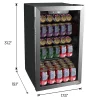 Frigidaire® 112-Can Refrigerator with Glass Door, Stainless Steel/Black, EFMIS2415