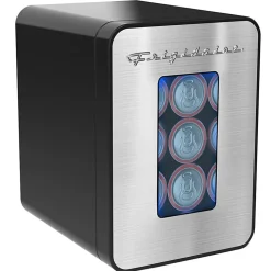 Frigidaire® 15-Can Retro Mini Beverage Fridge with Stainless Steel & Glass Door, Black, EFMIS200-SS