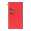 Frigidaire 2-Door Retro 3.2 cu ft Compact Bar Fridge with Freezer and Side Bottle Opener, Red