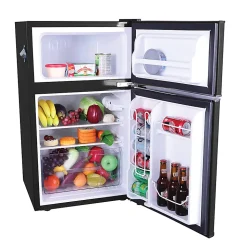 Frigidaire 2-Door Retro 3.2 cu ft Compact Bar Fridge with Freezer and Side Bottle Opener, Black