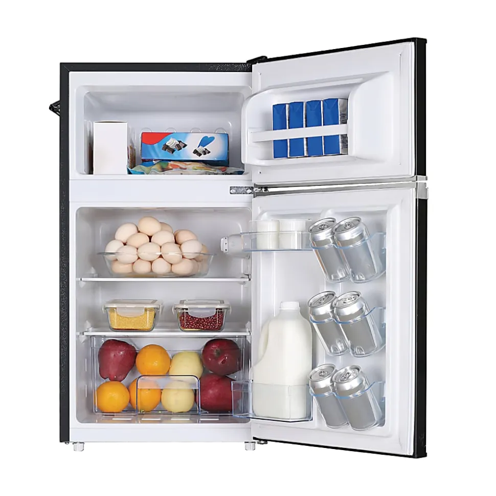 Frigidaire 2-Door Retro 3.2 cu ft Compact Bar Fridge with Freezer and Side Bottle Opener, Black