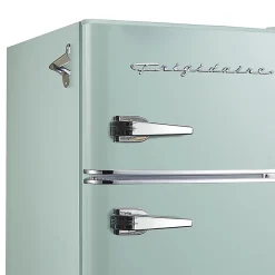 Frigidaire 2-Door Retro 3.2 cu ft Compact Bar Fridge with Freezer and Side Bottle Opener, Mint