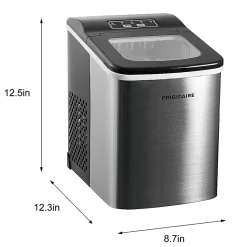 Frigidaire® 26 Lb. Countertop Ice Maker with 9-In. Bullet-Shaped Cubes, Silver, EFIC121-SS