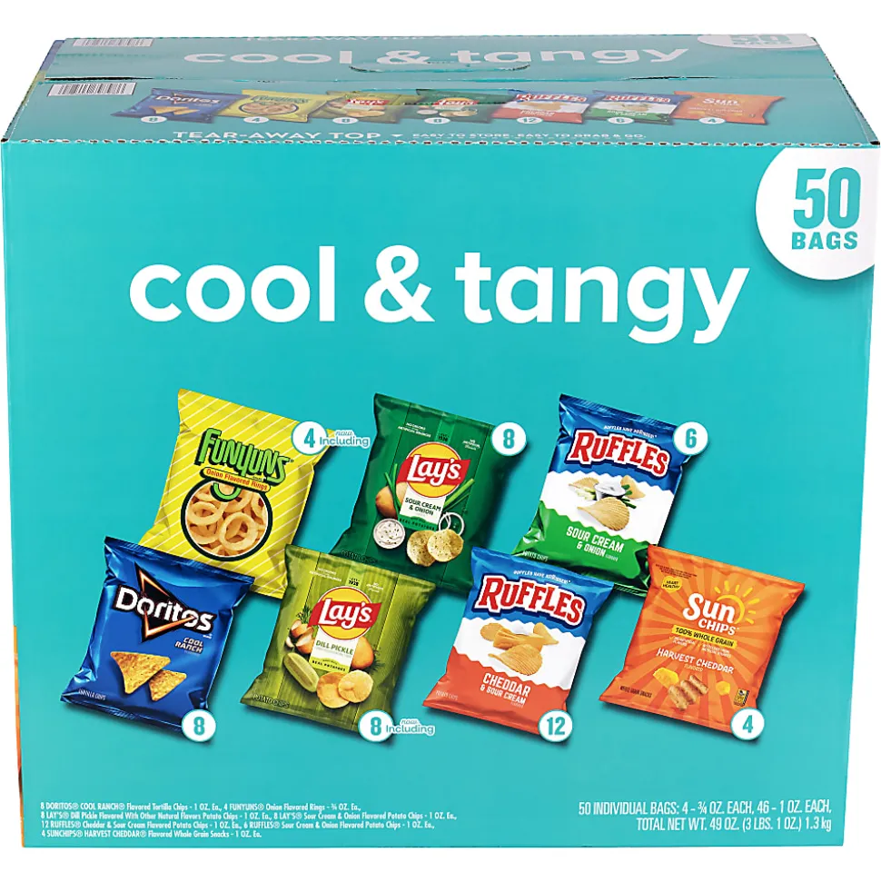 Frito-Lay Cool And Tangy Mix Variety Pack, 1 Oz, Total Qty 50