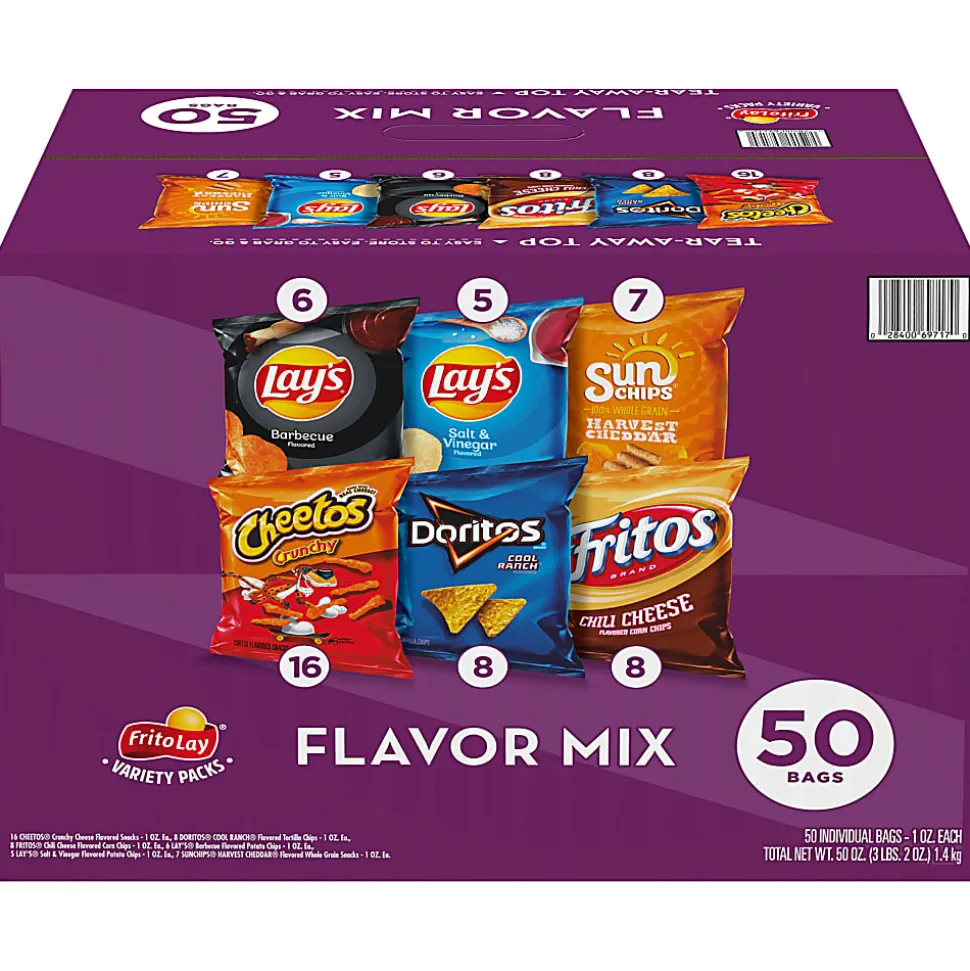 Frito-Lay Flavor Mix Variety Pack, 1 Oz, Total Qty 50