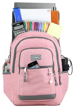 Fuel Rider Sport Bungee Backpack With 15.5” Laptop Compartment, Pink