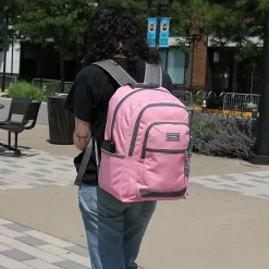 Fuel Rider Sport Bungee Backpack With 15.5” Laptop Compartment, Pink