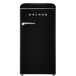 Galanz Retro 3.3 Cu. Ft. Single Door Refrigerator, Vinyl Black, Total Qty 1