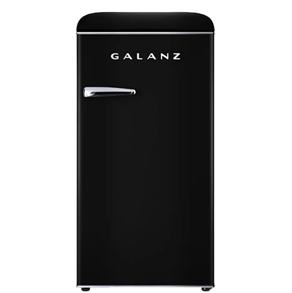 Galanz Retro 3.3 Cu. Ft. Single Door Refrigerator, Vinyl Black, Total Qty 1