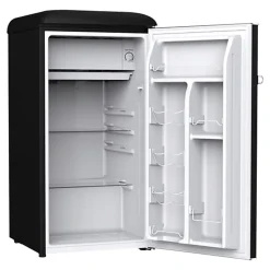 Galanz Retro 3.3 Cu. Ft. Single Door Refrigerator, Vinyl Black, Total Qty 1