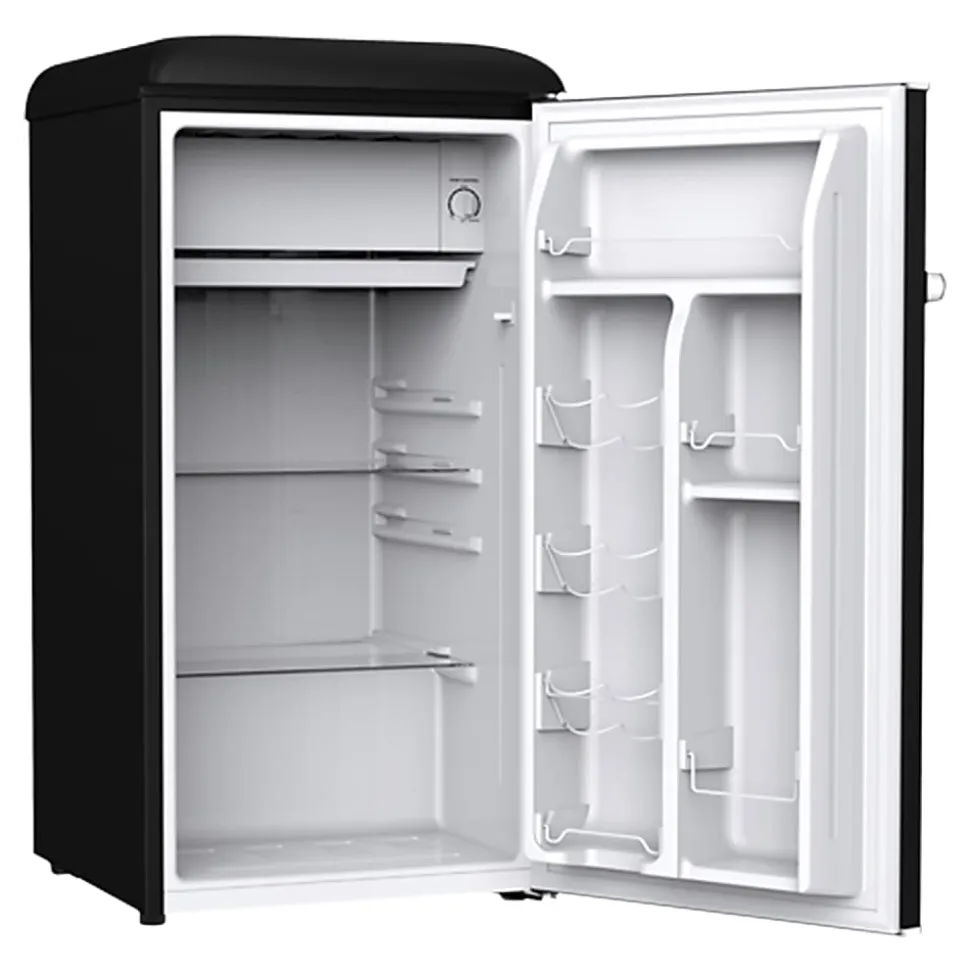 Galanz Retro 3.3 Cu. Ft. Single Door Refrigerator, Vinyl Black, Total Qty 1