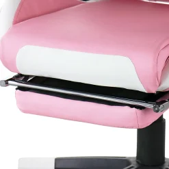 GameFitz Ergonomic Faux Leather Gaming Chair, Pink/White