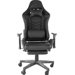 GameFitz Ergonomic Faux Leather Gaming Chair, Black