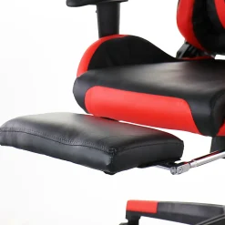 GameFitz Ergonomic Faux Leather Gaming Chair, Black/Red