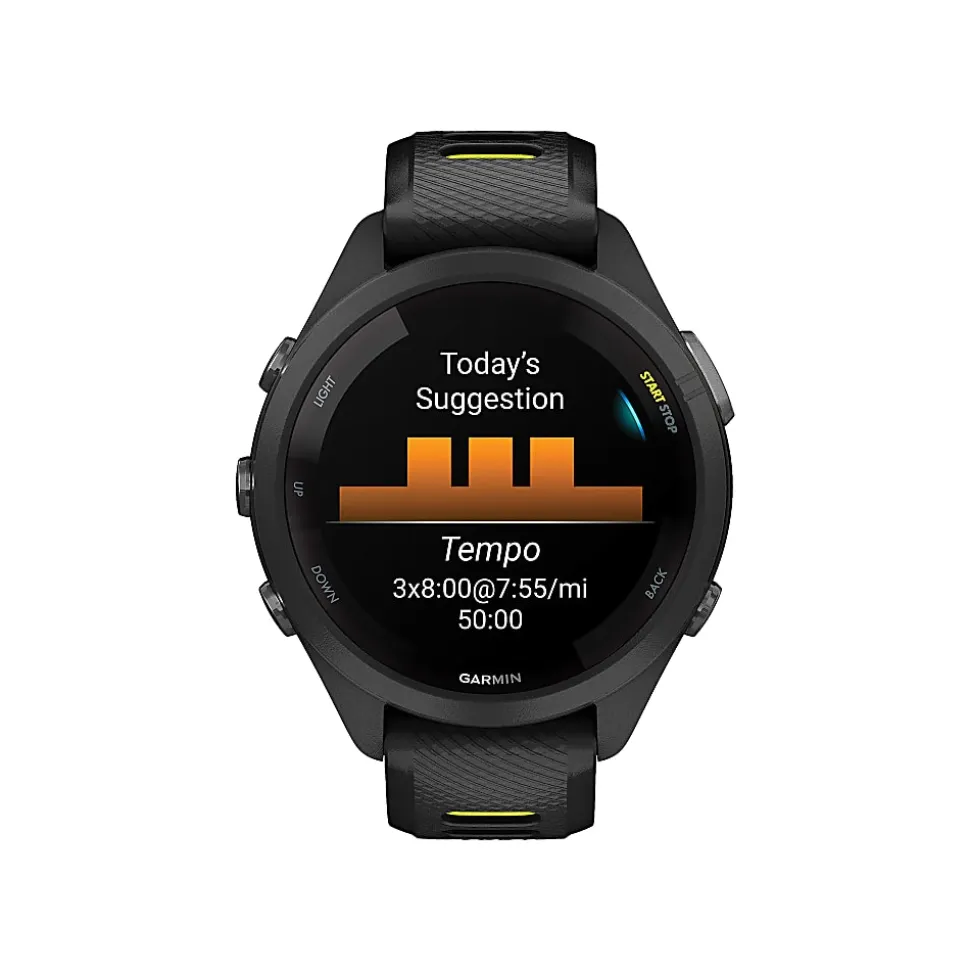 Garmin Forerunner 265S Running Smartwatch, Black/Amp Yellow