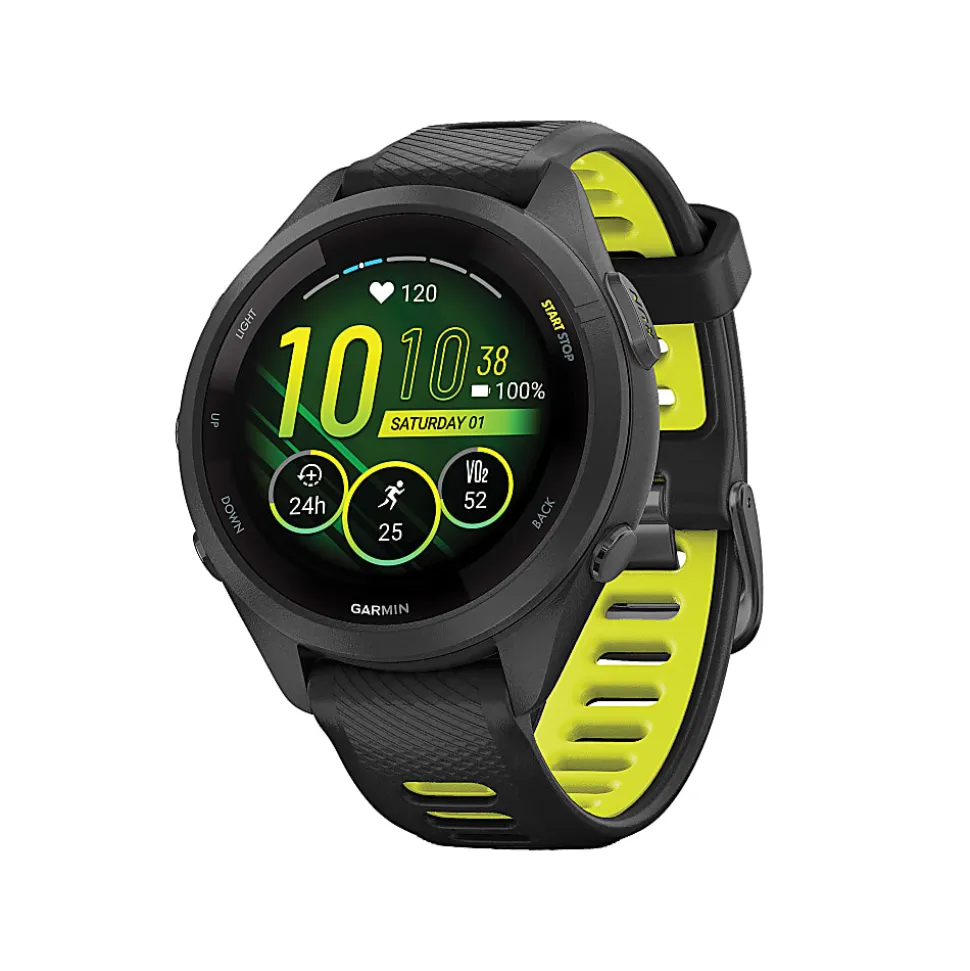 Garmin Forerunner 265S Running Smartwatch, Black/Amp Yellow