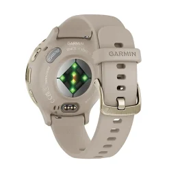 Garmin Venu 3S Fitness Smartwatch With Stainless-Steel Bezel And Silicone Band, French Gray/Soft Gold
