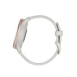 Garmin® vívomove® Trend Hybrid Smartwatch With Stainless-Steel Bezel And Silicone Band, Peach Gold Bezel/Ivory Case