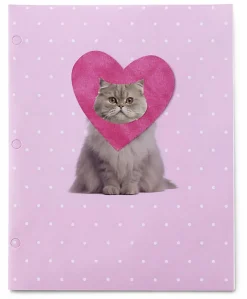 Gartner Studios Dual Pocket Folder, 9-1/4" x 11-1/2", Pink Cat
