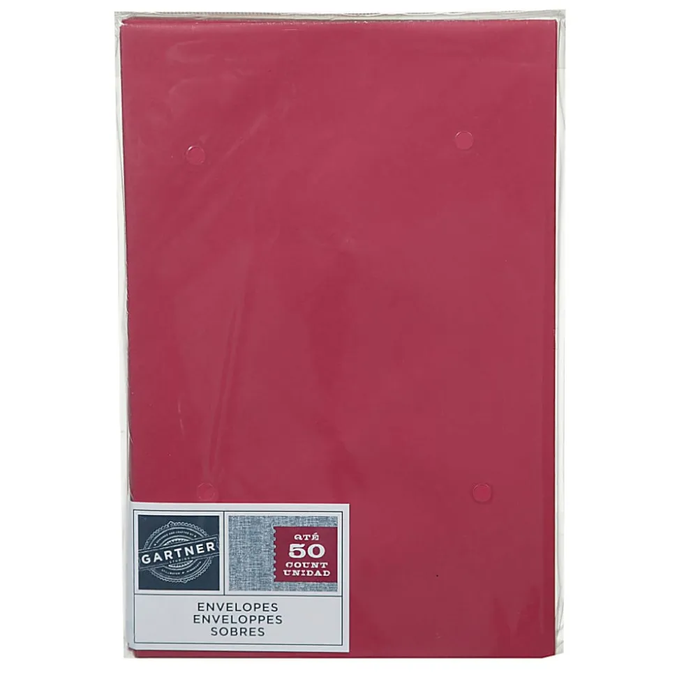 Gartner Studios® Envelopes, A9, Gummed Seal, Red, Pack Of 50