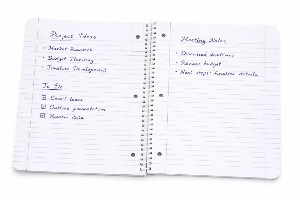Gartner Studios Spiral Notebook, 8" x 10-1/2", 1 Subject, College Ruled, 70 Sheets, Navy Tile