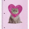 Gartner Studios Spiral Notebook, 8" x 10-1/2", 1 Subject, College Ruled, 70 Sheets, Pink Cat