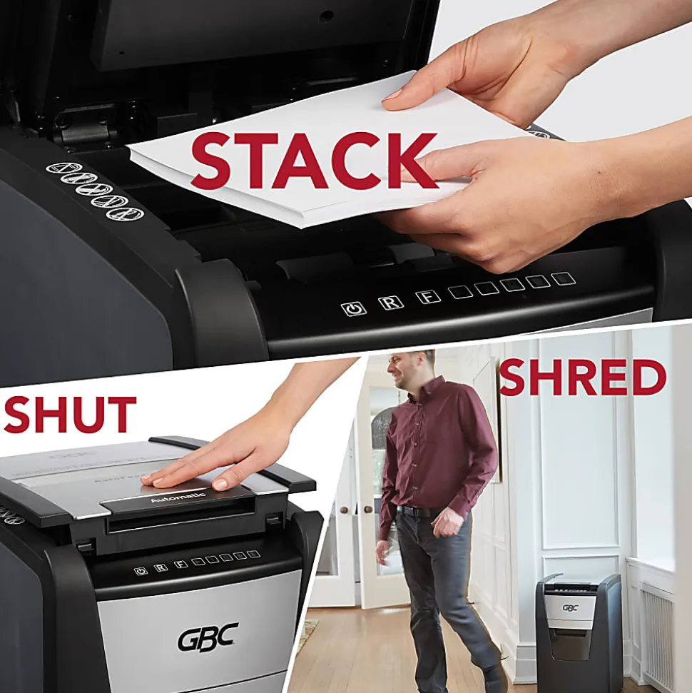 GBC® AutoFeed+ 150-Sheet Cross-Cut Automatic Shredder, Black, WSM1757604