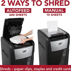 GBC® AutoFeed+ 230-Sheet Cross-Cut Automatic Shredder, Black, WSM1757606