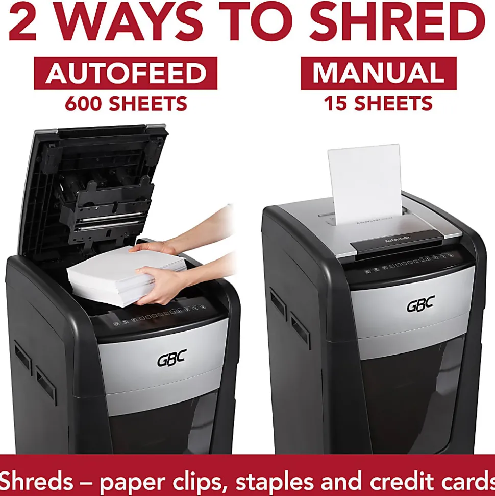 GBC® AutoFeed+ 230-Sheet Cross-Cut Automatic Shredder, Black, WSM1757606