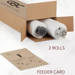 GBC EZLoad NAP II Low Temp Laminating 1/64 mil 500’ Film Rolls, Clear, Pack Of 2 Rolls