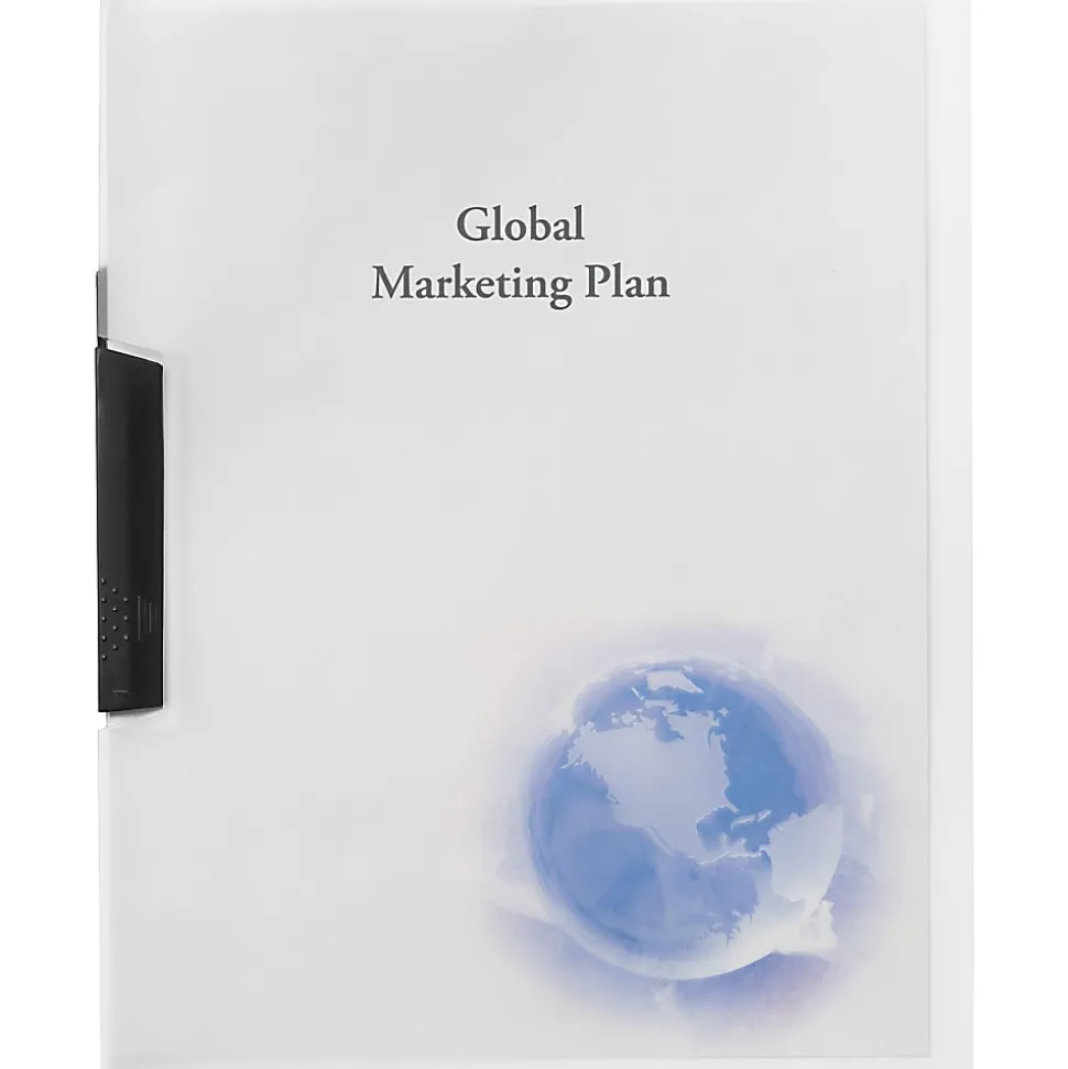 GBC® Swing-Clip Report Cover, Globe Design, 8 1/2" x 11"