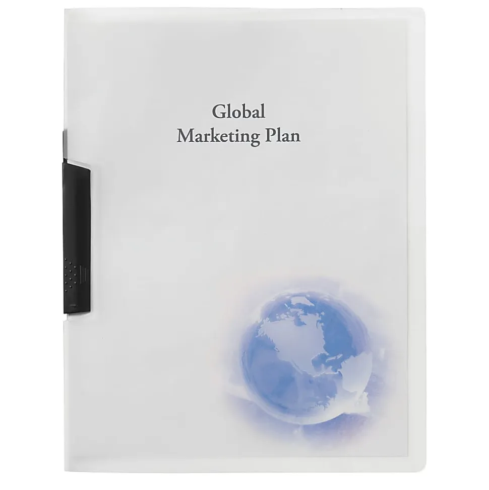 GBC® Swing-Clip Report Cover, Globe Design, 8 1/2" x 11"