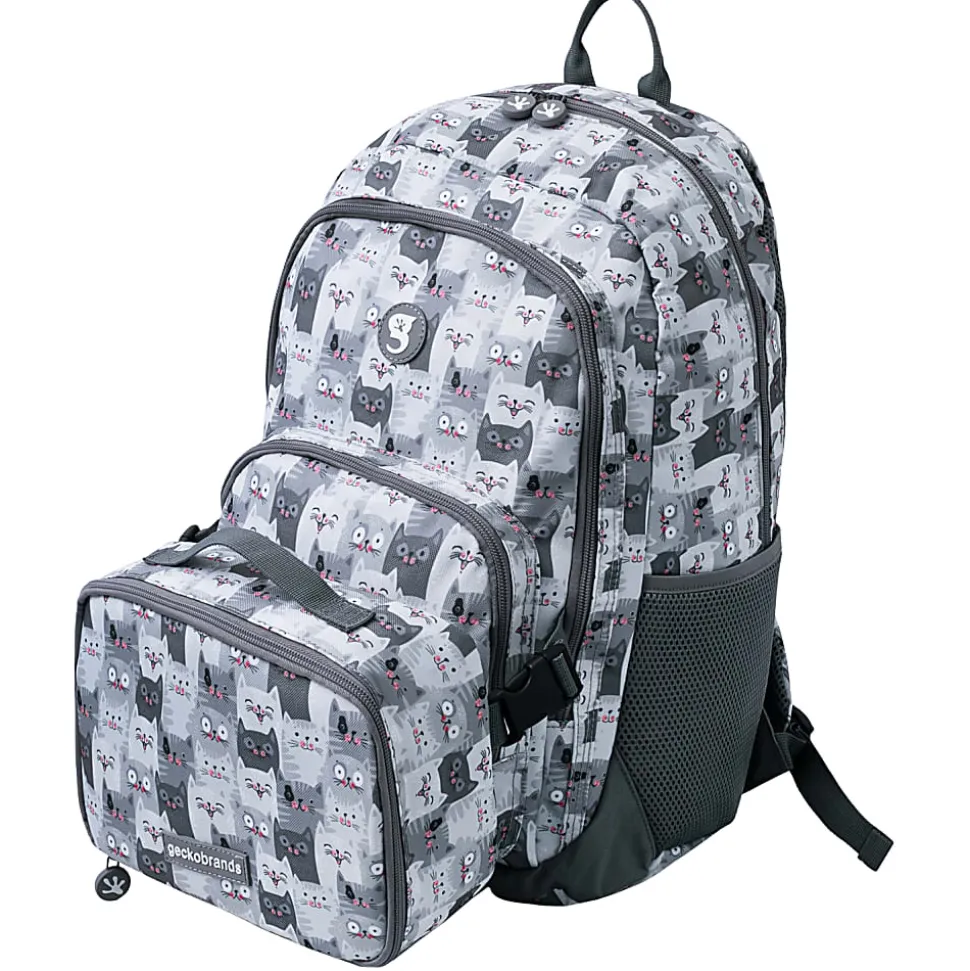 Geckobrands Foundation Backpack And Lunch Box Sets, Cats