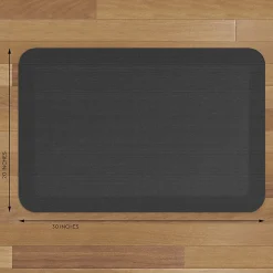 GelPro Designer Comfort Polyurethane Anti-Fatigue Mat For Hard Floors, 20” x 30”, Grasscloth Charcoal