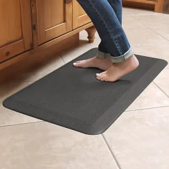 GelPro Designer Comfort Polyurethane Anti-Fatigue Mat For Hard Floors, 20” x 30”, Grasscloth Charcoal