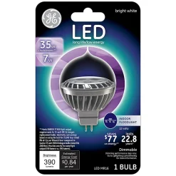 GE MR16 Dimmable 390 Lumens Indoor Floodlight LED Bulb, 7 Watt, 3000 Kelvin