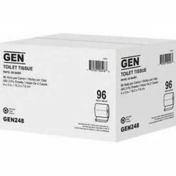 General Standard Bath Tissue, 2-Ply, White, 4x 3, 400 Sheets/Roll, 96 Rolls/Carton - 2 Ply - 400 Sheets/Roll - GEN248