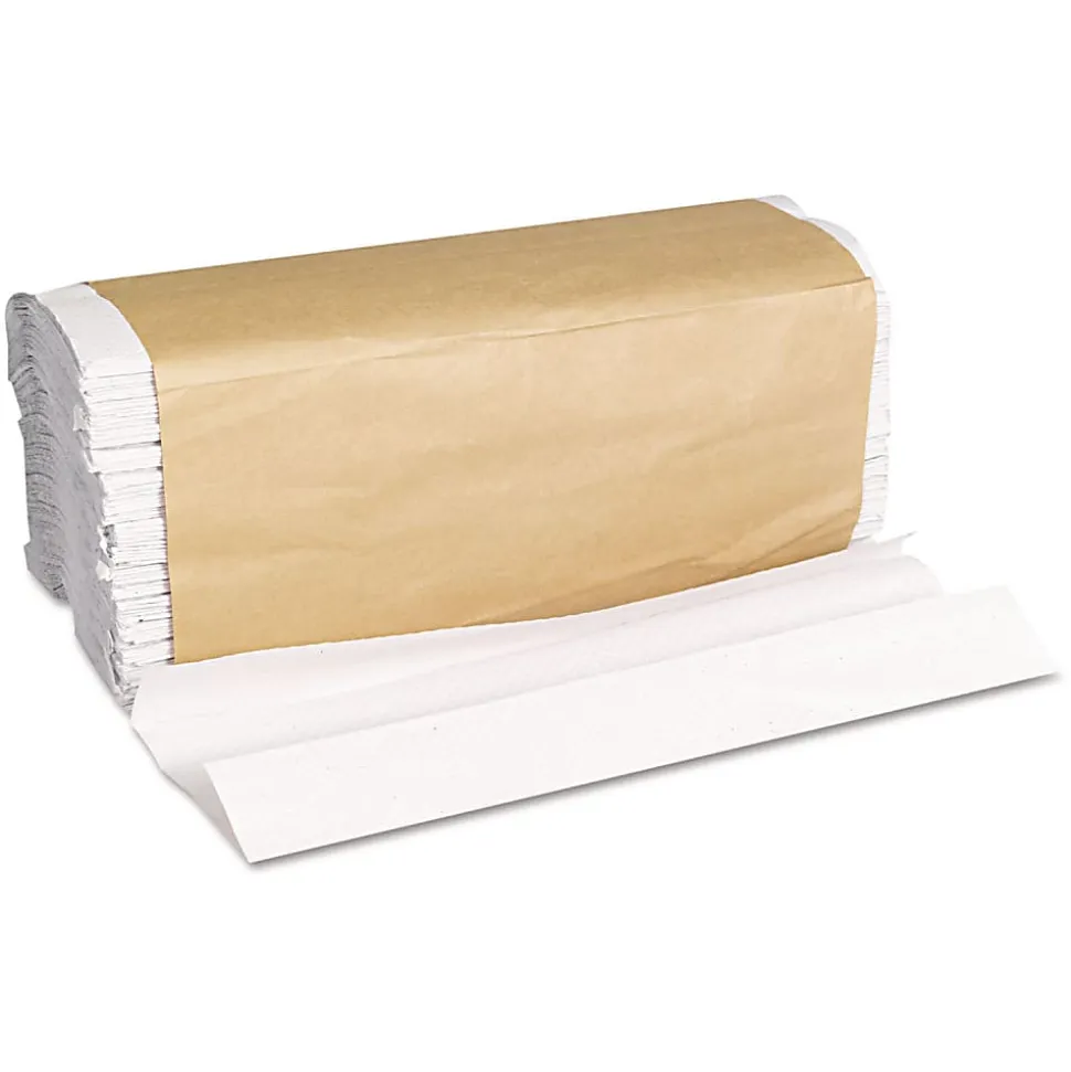 General Supply C-Fold Towels, 1-Ply, 11 x 10.13, White, 198/Pack, 12 Packs/Carton