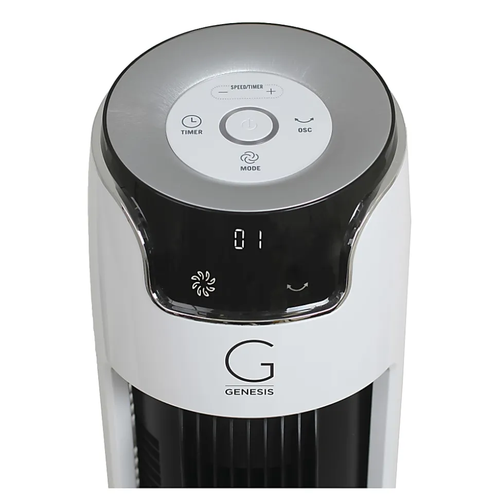 Genesis G5 Tower Fan, 43"H x 11"W x 10"D, White