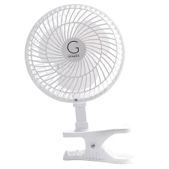 Genesis 6” Max Breeze Clip Fan With Tabletop Base, White