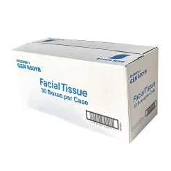 GEN Facial Tissue, 2-Ply, White, Flat Box, 100 Sheets/Box, 30 Boxes/Carton