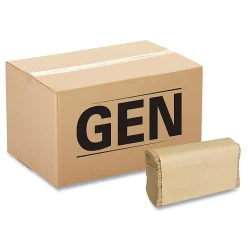 GEN Folded Singlefold Paper Towels, 9 x 9.45, Natural, 250/Pack, 16 Packs/Carton