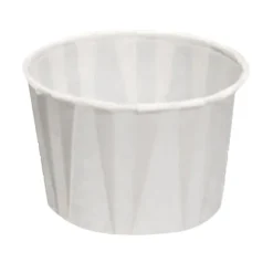 Genpak Paper Pleated Souffle Cups, 2 Oz, White, Case Of 5,000