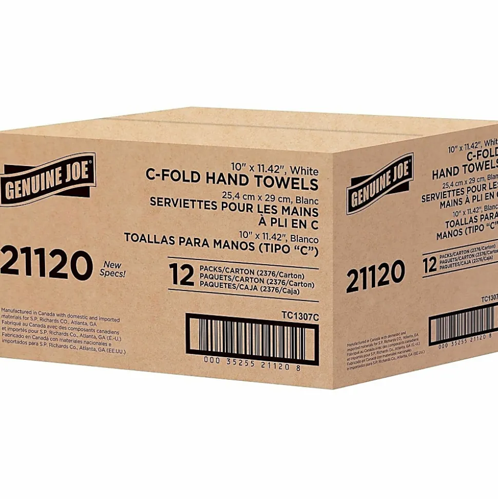 Genuine Joe C-Fold 1-Ply Paper Towels, Pack Of 2400 Sheets